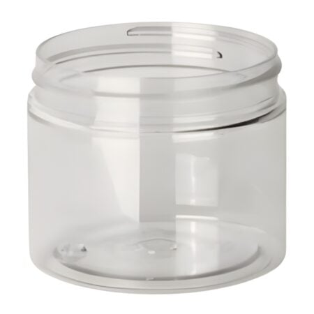 Klar PET bøtte 200 ml med 70 mm gevind – gennemsigtig plastbøtte set forfra