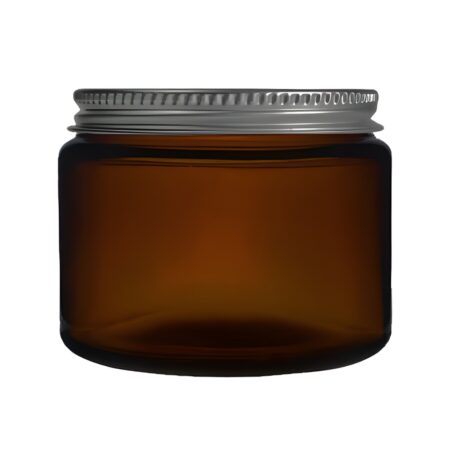500 ml. brun glas bøtte m. aluminium låg
