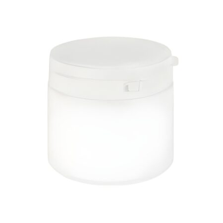 500 ml. hvid plastdåse med originalitet ring
