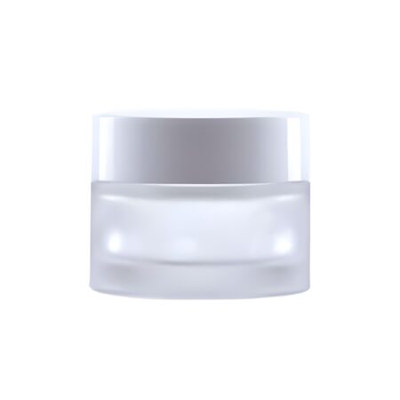 50 ml. glas creme bøtte med hvidt låg