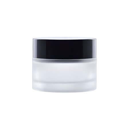 50 ml. glas creme bøtte med sort låg
