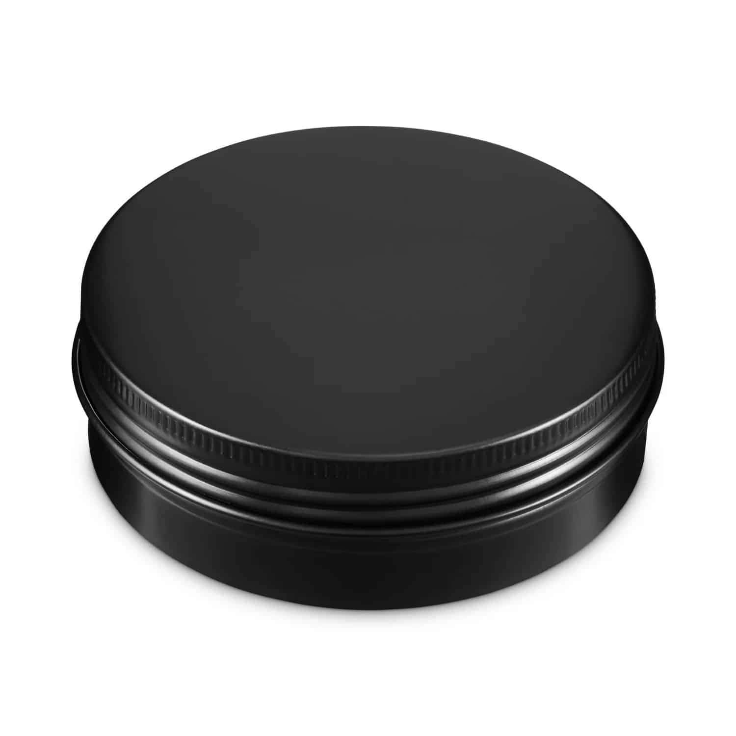 Aluminiumsbøtte 100 ml sort - skumgummipude i låg, lakbelagt inderside, Ø 71 mm, højde 36 mm - Hedenhus