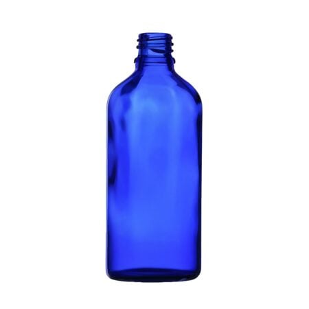 100 ml. blå glasflaske - DIN18
