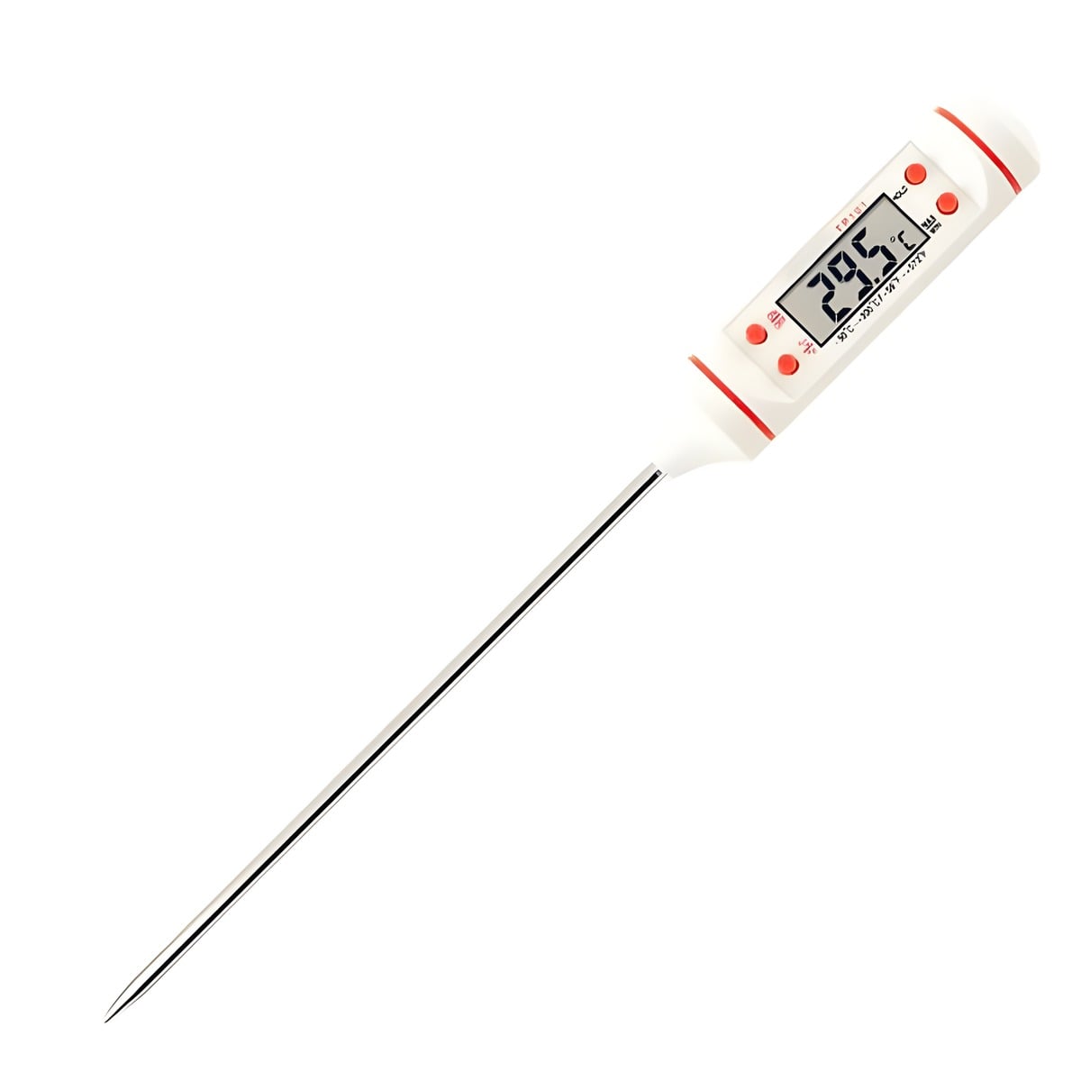 Digitalt madtermometer - Hvid, måleinterval -50 til +300 °C, automatisk sluk, med batteri - Hedenhus - Præcision ±1 °C