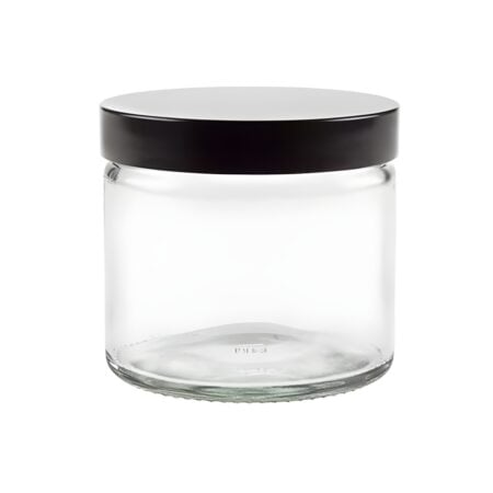 250 ml. klar glas bøtte m. sort låg