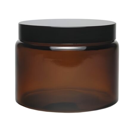500 ml. brun glas bøtte m. sort låg