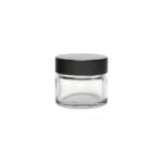 15 ml. klar glas bøtte m. sort låg