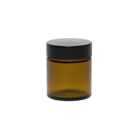 30 ml. brun glas bøtte m. sort låg