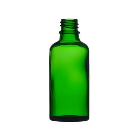 50 ml. grøn glasflaske - DIN18