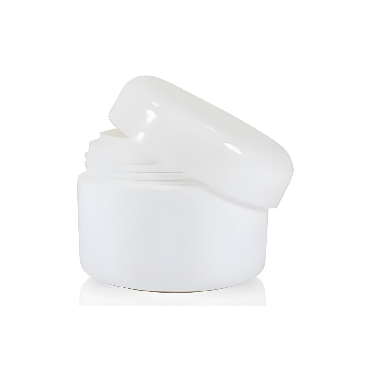 Plast bøtte 50 ml hvid med indvendigt klart låg, hård PP plast - Hedenhus - Giftfri, lugtfri, genanvendelig, Ø58 mm, H47 mm