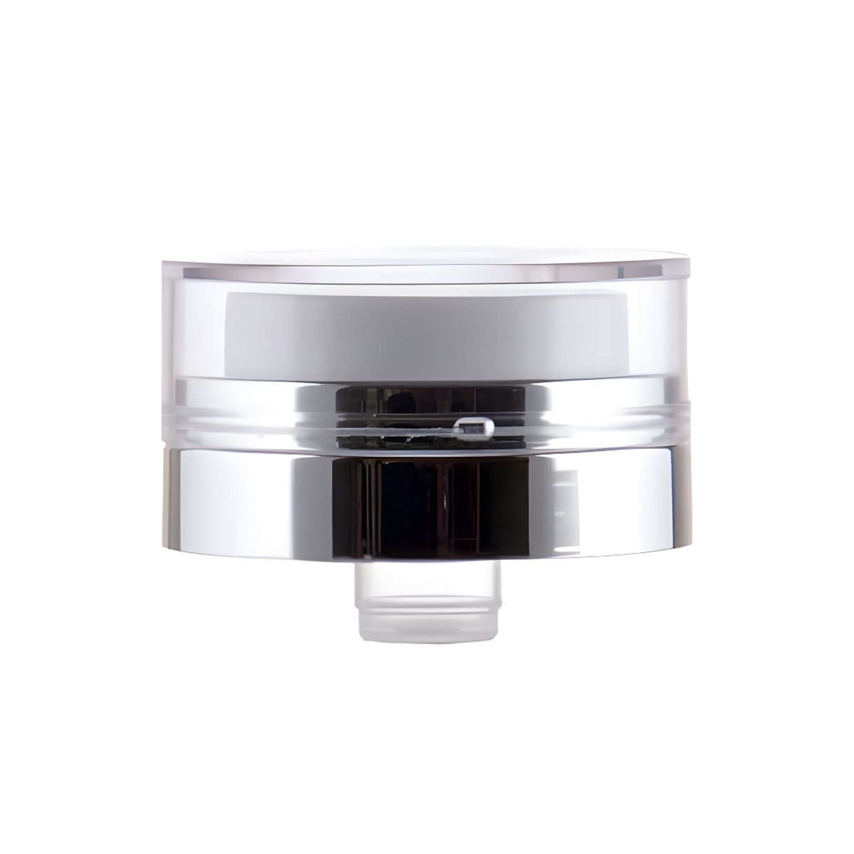 Slangeløs krukke med pumpe 30 ml – hvid PP-plast kerne synlig, set oppefra