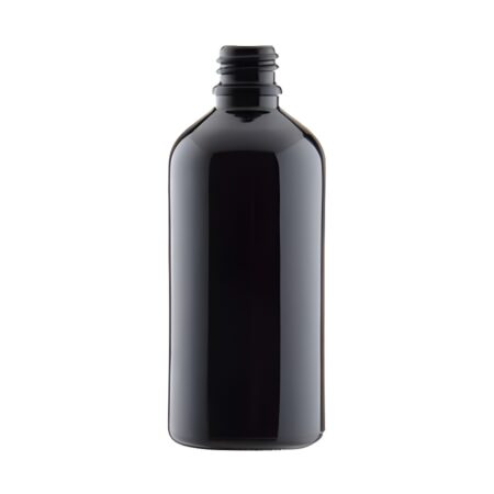 100 ml. sort glasflaske - DIN18