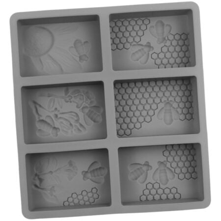 Sæbeform - rektangel med bi motiver set fra oven